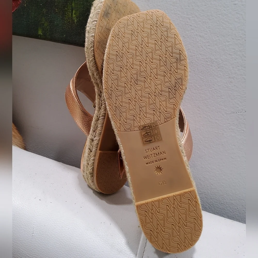 Stuart Weitzman Pearl Buckle Espadrilles Size 6,5